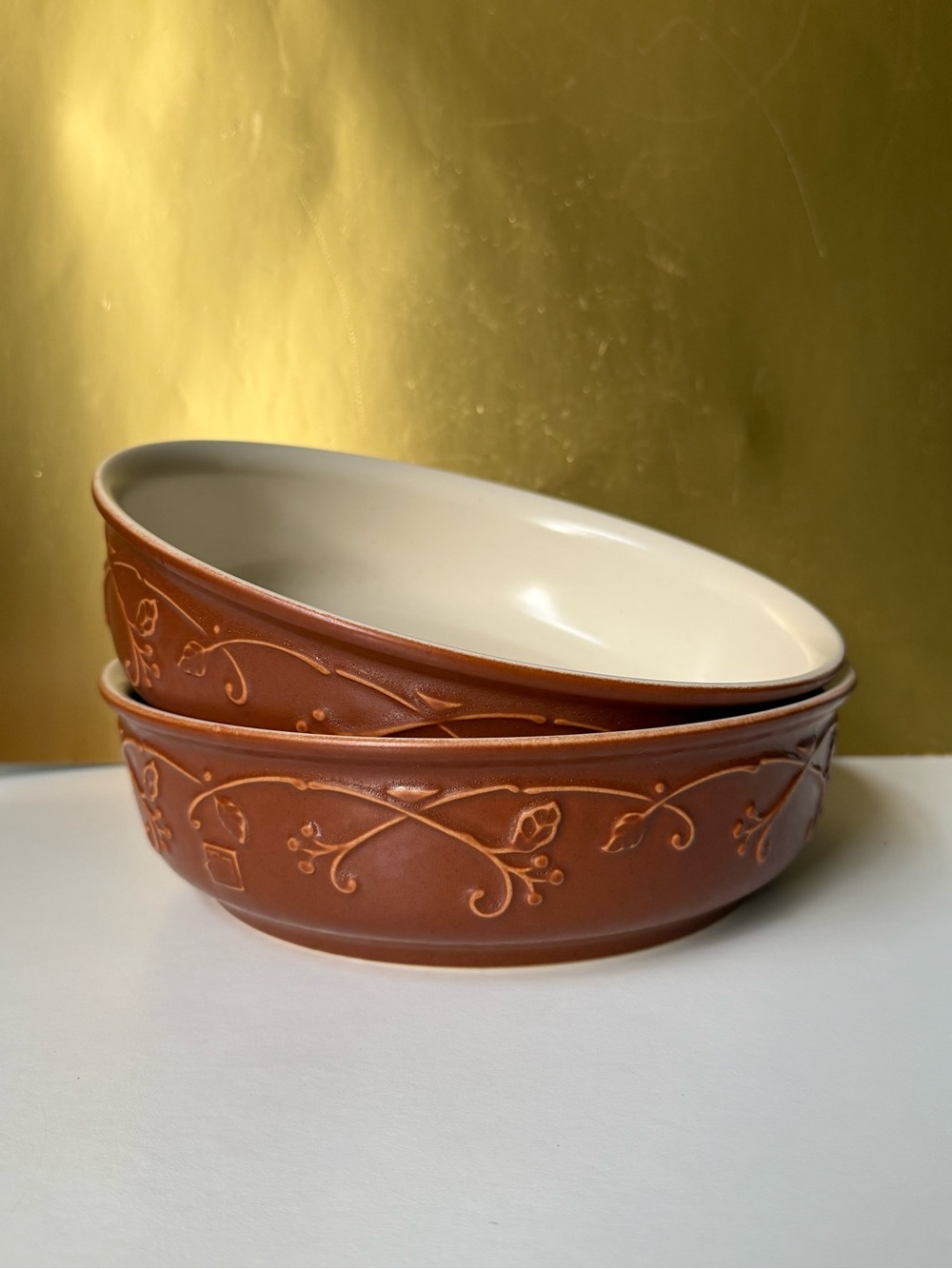 Pfaltzgraff Ceramic Mission Flower 9" Round Vegetable Bowls